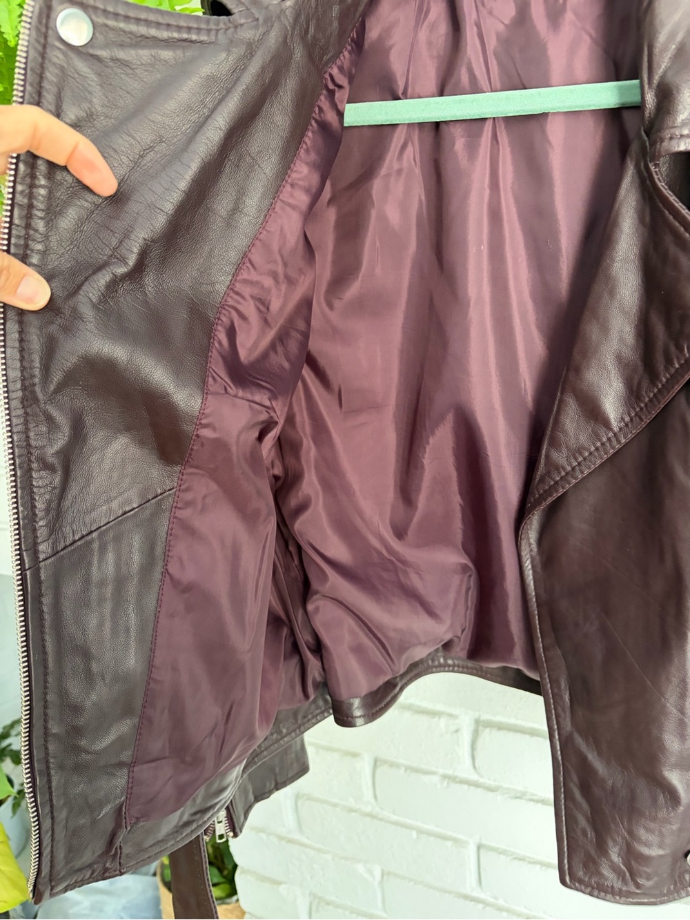 Quince Chocolate Brown Leather Moto Jacket - Picture 3 of 6